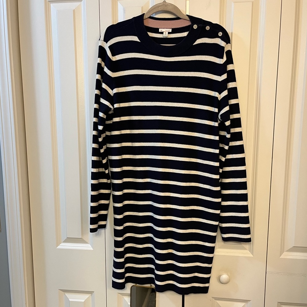 Gap Cotton Cashmere Striped Sweater Dress Size XL